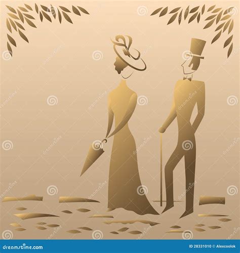 Gentleman and Lady, Symbolic Vintage Style Stock Vector - Illustration ...
