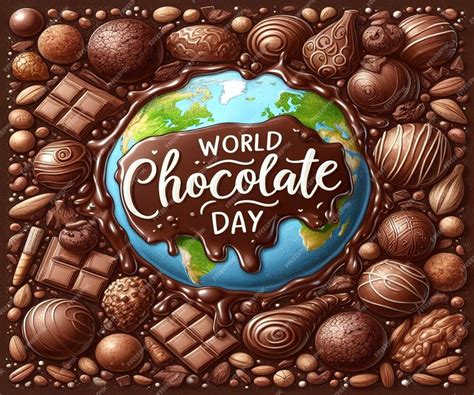 premium photo  poster   world chocolate world  chocolates