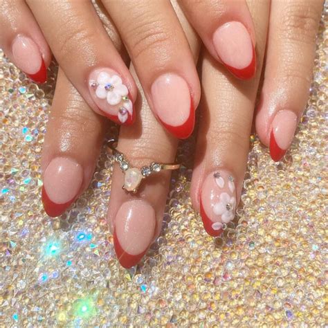 33+ Cherry French Tip Nails Ideas You Will Love - Nail Designs Daily