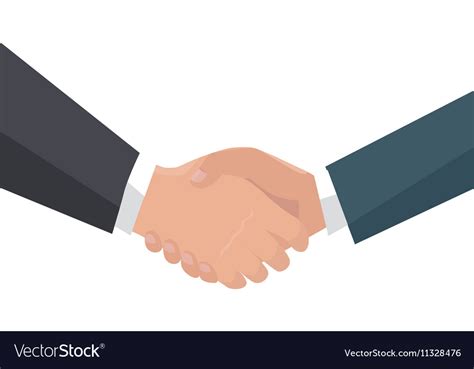 Handshake in flat design Royalty Free Vector Image