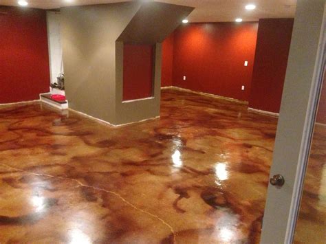 Acid Stained Concrete Basement Floor – Flooring Ideas