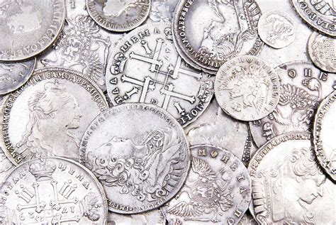 Old silver coins background — Stock Photo © dibrova #2180398
