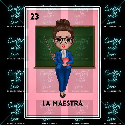 La Maestra Loteria Png-loteria Card-teacher Loteria - Etsy Canada
