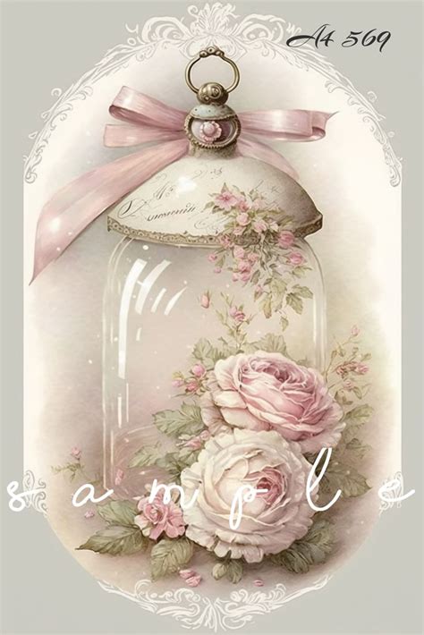 Decoupage Rice Paper, A4 458 Shabby Chic Vintage Valentine's Day Jarl ...