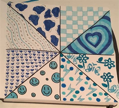 preppy drawing   blue