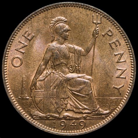1949 George VI Penny, A/UNC
