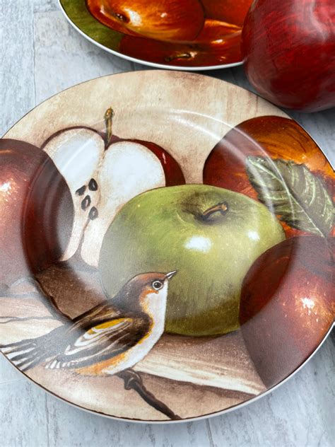 Vintage Apple Plates, Apple Orchard pattern by Sakura, Salad/dessert