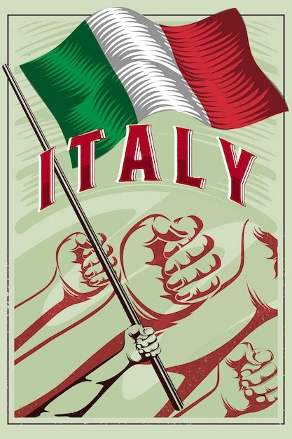Bandeira Da Italia Desenho - Bandeira nacional da Itália desenho de cartaz vintage Ilustração do ...