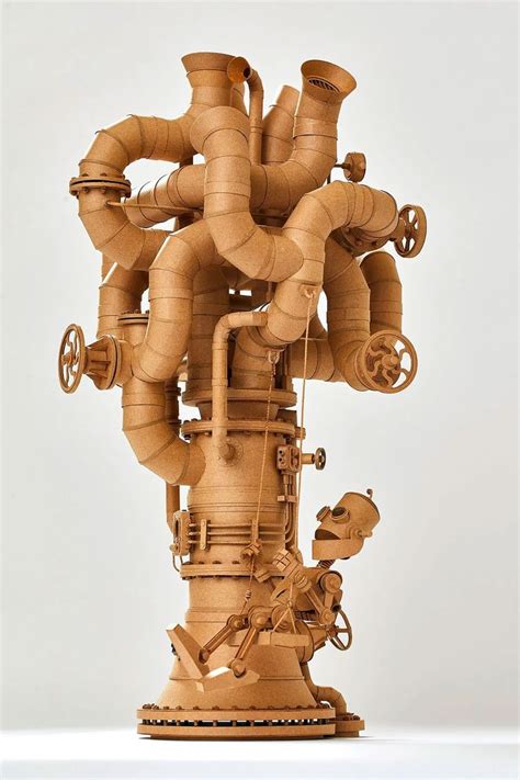 sculpture    cardboard  pipes  valves   sides