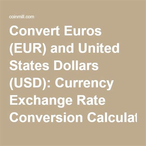 Convert Euros (EUR) and United States Dollars (USD): Currency Exchange ...