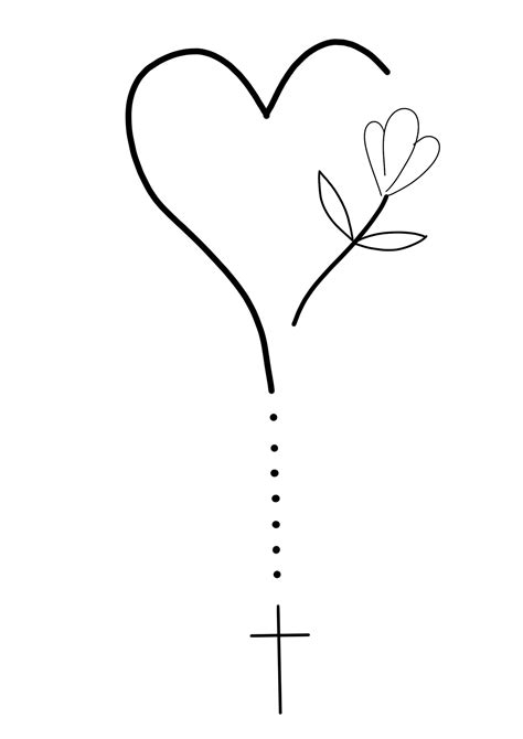 cross in heart tattoo 3