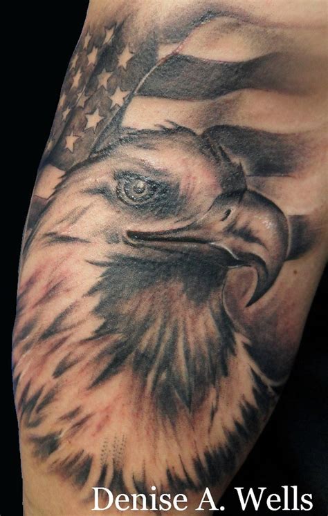 Eagle With American Flag Tattoo