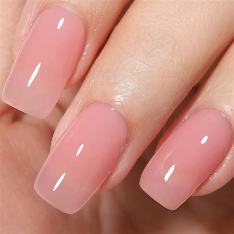 Amazon.com: AILLSA - Esmalte de uñas de gel color rosa traslúcido