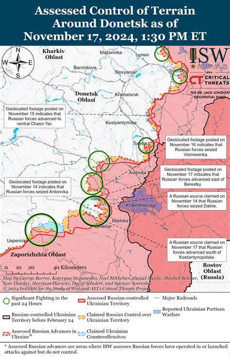 Російські окупанти мають успіх одразу на кількох напрямках, – карти ISW ...