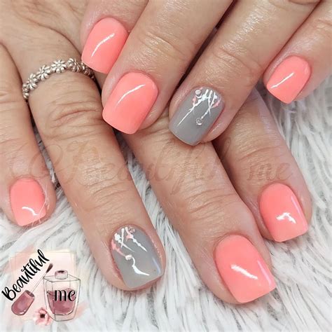 45 Coral Nail Ideas | Gel powder nails, Coral gel nails, Coral nails ...