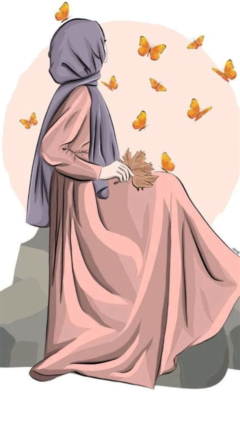 hijab girls muslim women profile drawing easy drawings