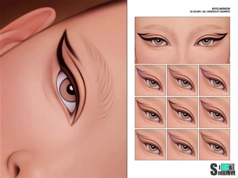 Стрелки "Eyeliner N296"- для Симс 4 для Симс 4. Скачать мод