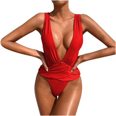 UTSJKR Women's Sexy Thong Cutout Monokini Tie Beach One Piece Swimsuit
