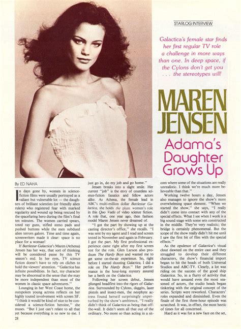 Maren Jensen - Adama's Daughter grows up - Maren Jensen - Adama's