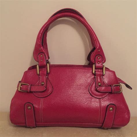 Red faux leather handbag shoulder bag. Lovely... - Depop