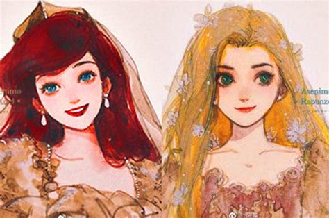 Принцессы Disney в нежных нарядах невест