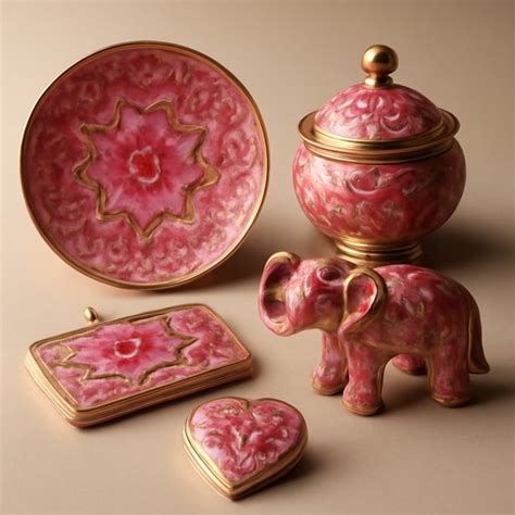 banaras gulabi meenakari intricate enamel art myindianproducts