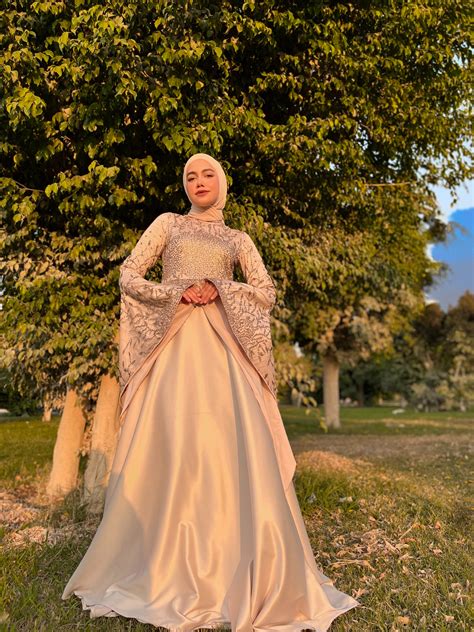 Champagne Royal Soiree Dress with Embroidered Top – ASMYN