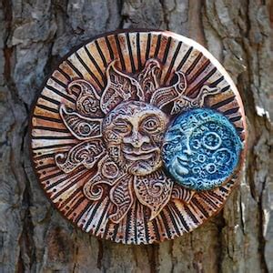 Sun and Moon Outdoor Wall Art Whimsical Eclipse Garden - Etsy