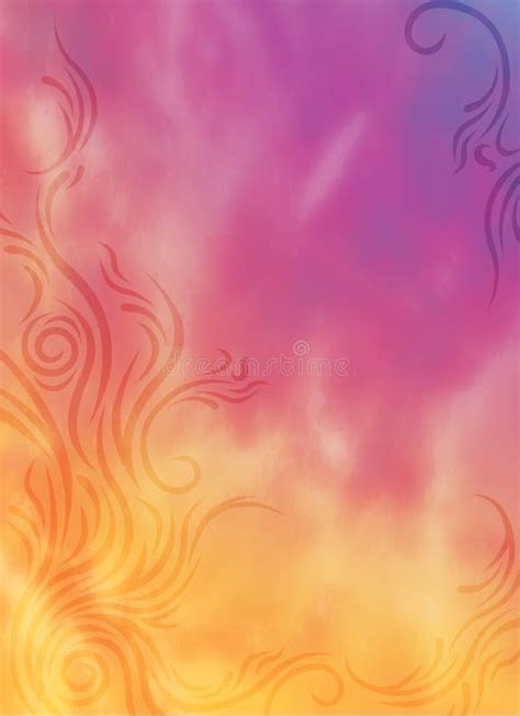 Orange purple flames stock illustration. Illustration of colors - 3253001