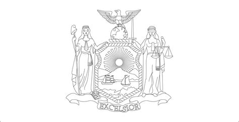 New York State Flag Coloring Page - Coloring Home