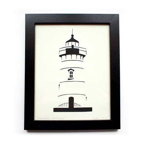 Edgartown Lighthouse Original Cut Paper Illustration – Taylor Stone