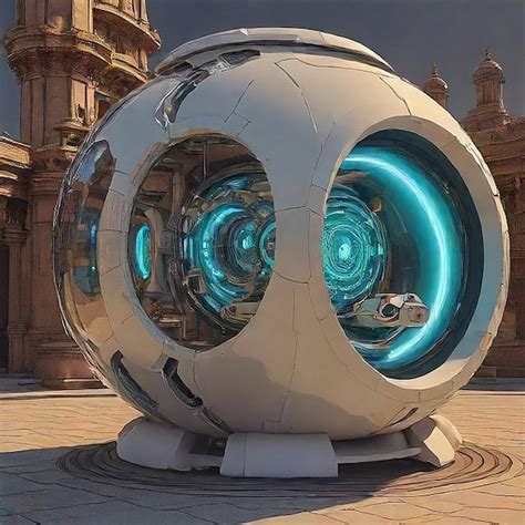 Futuristic time machine ai image | Premium AI-generated image