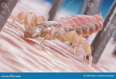 A head louse stock illustration. Illustration of hair - 165074406