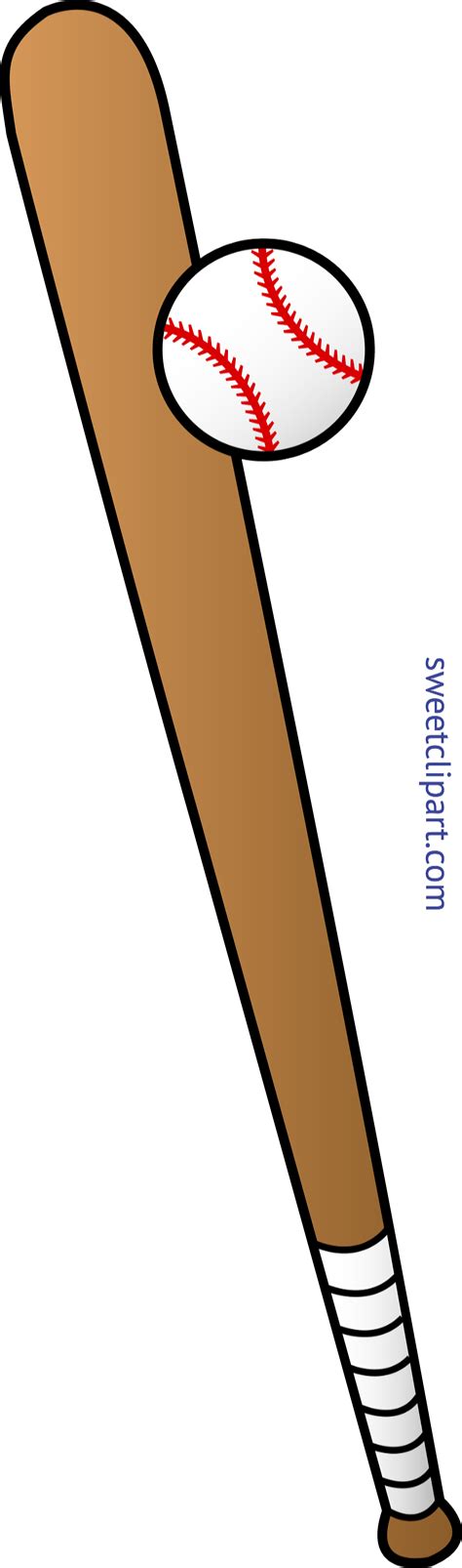 clip art baseball and bat 4