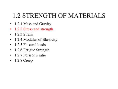 PPT - 1.2 STRENGTH OF MATERIALS PowerPoint Presentation - ID:442343