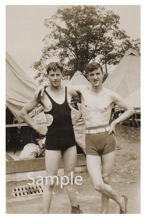 1936 Photo Reprint Near Nude Young Men in Swimsuits 34 - Etsy