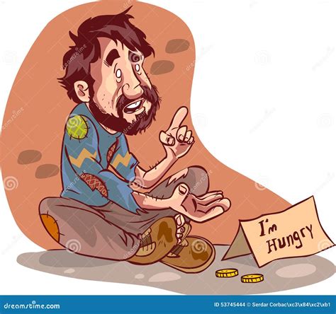 Beggar stock vector. Illustration of homelessness, friends - 53745444