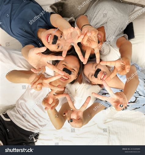 Young Asian Girls Sleepover Pajama Party Stock Photo 2172245895