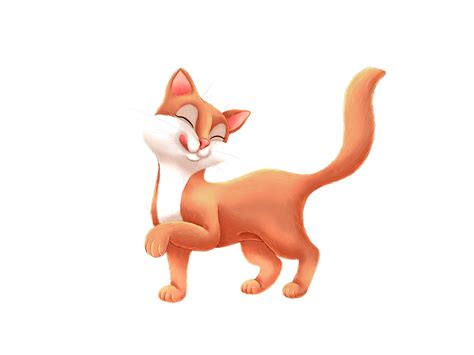Иллюстрация Довольный котик в стиле графика, компьютерная графика,