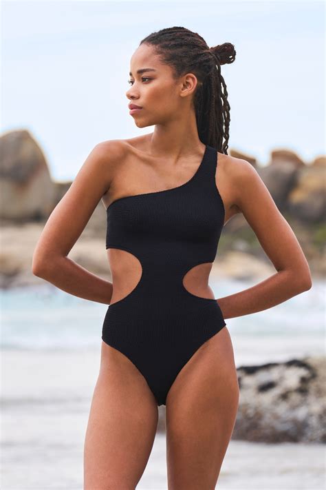 One-Piece Swimsuit with Side Cut-Outs in Stretchy Material - ONESIZE BY