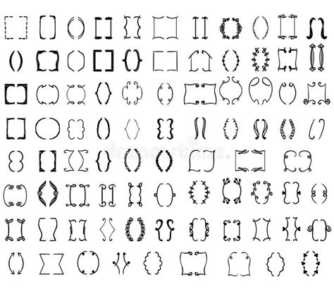 set  brackets stock vector illustration  calligraphic