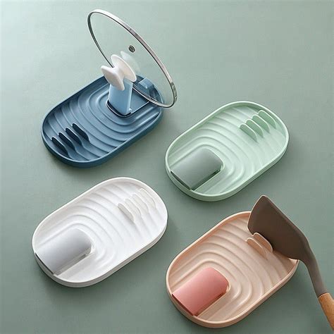 Spoon and pot lid rest | Spatula holder, Kitchen spoon holder, Pot lids