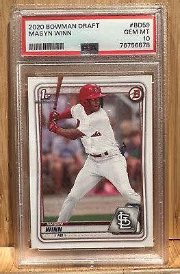 2020 Bowman Draft Masyn Winn Bowman 1st Paper #BD-59 Cardinals PSA 10 ...