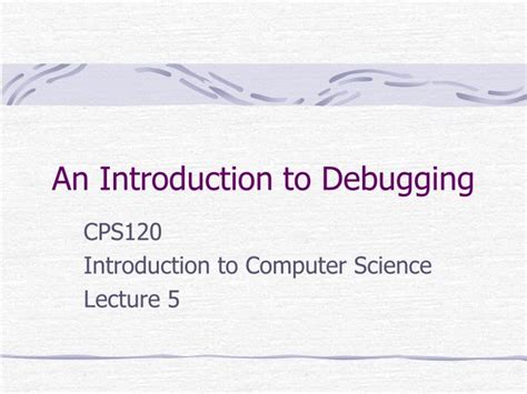 introduction  debugging powerpoint
