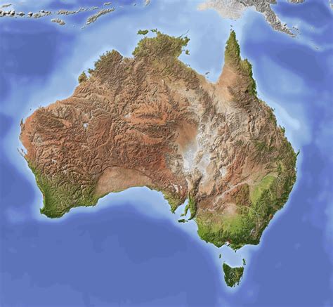 Physical australia map