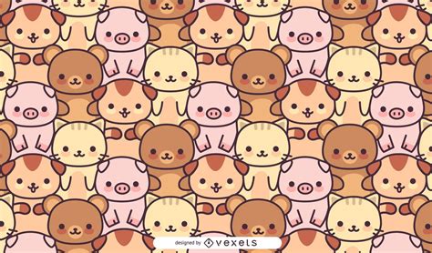 Kawaii Animals Pattern Design Vector Download