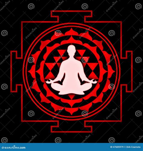 Sri Yantra Meditation stock illustration. Illustration of geometry - 47605979