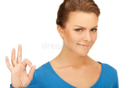 Lovely Teenage Girl Showing Ok Sign Stock Photo - Image of fingers ...