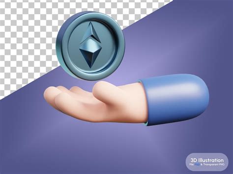 Premium PSD | Block reward of cryptocurrency ethereum 3d illustration