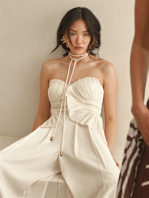 Soraya Bustier Ivory | Strapless Pleated Bustier | SHIEKE – SHEIKE